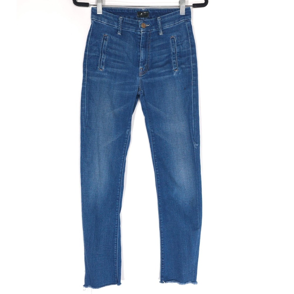 MOTHER Cry of the Peacock Jeans Women 26 The‎ Drama Raw Hem USA Made 1045-118